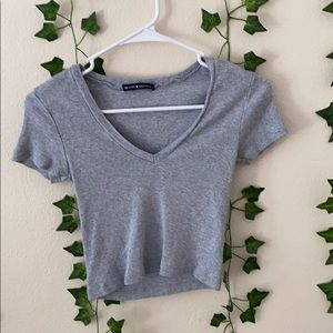 brandy melville gray crop top